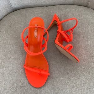Orange strappy heel